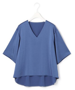 ICB 【WEB限定カラーあり・洗える】Calm Vネックブラウス スマルトブルー系