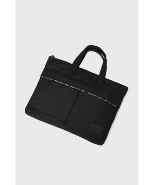 DAKS 軽量ナイロン×牛革 ハウスチェックディテール ブリーフケース