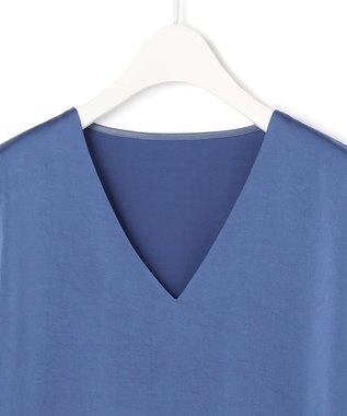 ICB 【WEB限定カラーあり・洗える】Calm Vネックブラウス スマルトブルー系
