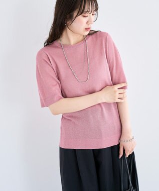 Green Parks ・Ｐｅｔｉｔ　Ｆｌｅｕｒ　ラメシアーニット Pink
