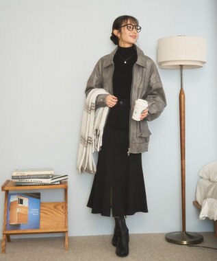 WEGO ヴィンテージライクFレザーブルゾン グレー