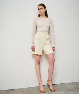 GRACE CONTINENTAL ネオンドットジャガードパンツ キナリ