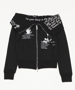 WEGO オフショルグラフィックスウェット ブラック