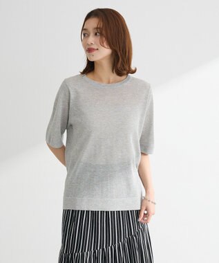 Green Parks ・Ｐｅｔｉｔ　Ｆｌｅｕｒ　ラメシアーニット Gray