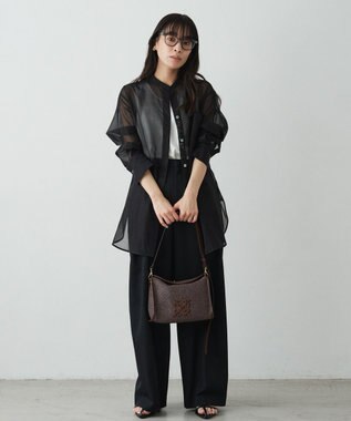 russet ナイロンラフィアショルダーバッグ(CE-1713) D.Brown