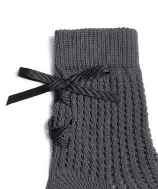 WEGO レースアップリボンソックス グレー