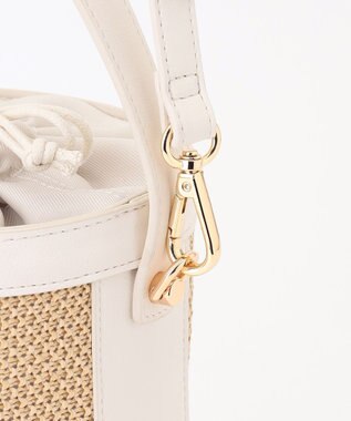 組曲 マテリアルコンビバケットバッグ アイボリー系