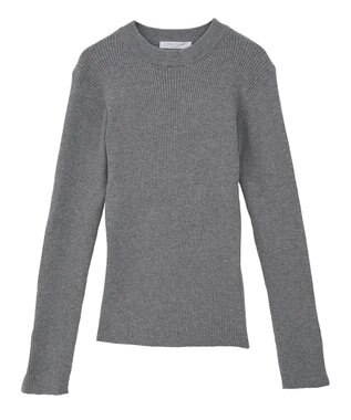 Green Parks もちやわ袖口釦リブニットプルオーバー Gray