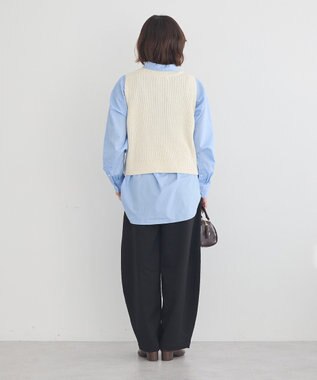 earth music&ecology クルーネックニットベスト Ivory