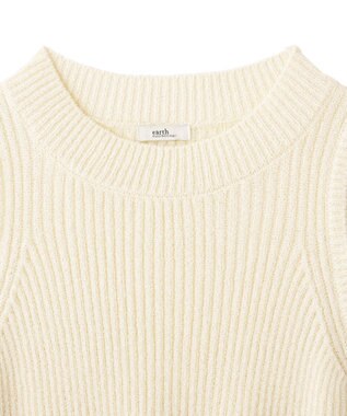 earth music&ecology クルーネックニットベスト Ivory