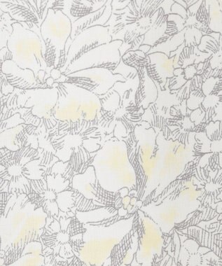 J.PRESS LADIES 【洗える】ポリエチレンスパンブロードフラワープリント ブラウス オフホワイト×イエロー系