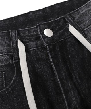 WEGO ドロストコードデニムパンツ ブラック