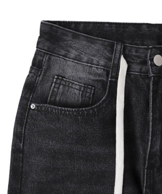 WEGO ドロストコードデニムパンツ ブラック