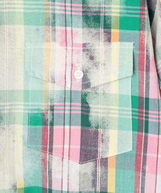 J.PRESS MEN 【J.PRESS ORIGINALS】India Madras Discharge Print Pullover Shirt / Baggy Fit オレンジ系3