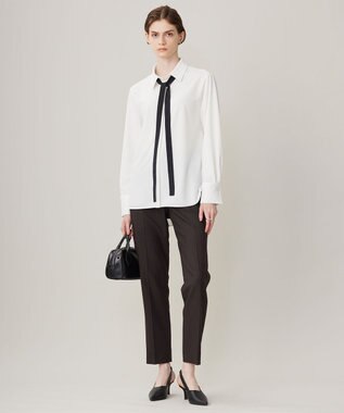 ICB 【洗える】プロヴィスウールツイル スティックパンツ チャコール系