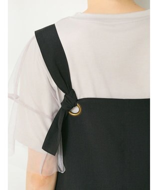 CRAFT STANDARD BOUTIQUE 前後2WAY麻調パネルワンピース Black