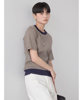 AMERICAN HOLIC ミジンボーダーカットプルオーバー Navy