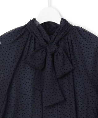 23区 S 【APPLAUDIR】シアードットフロッキー ドレス ネイビー系