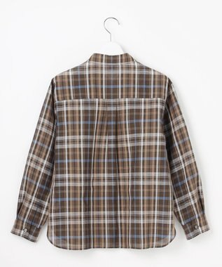 J.PRESS LADIES S コットンリネン Light マドラスチェック シャツ ブラウン系