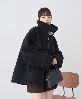 earth music&ecology ボアZIPブルゾン Black