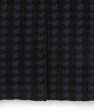 ICB 【洗える】ハウンドトゥースパターン ニットスカート ネイビー系