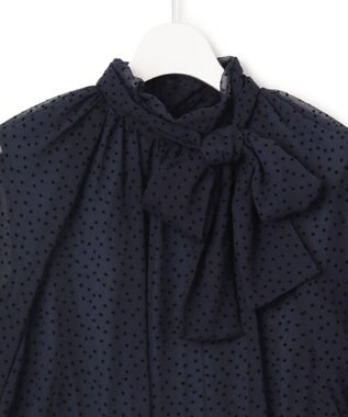 23区 S 【APPLAUDIR】シアードットフロッキー ドレス ネイビー系