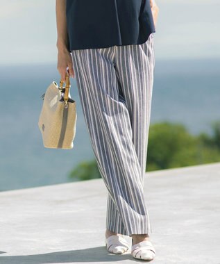 【WEB限定カラーあり】リネンレーヨン 柄 ワイドパンツ