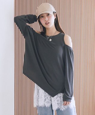 earth music&ecology レースレイヤードスカート Off White