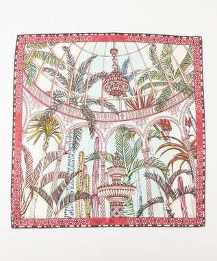 23区 manipuri リヤドシルク スカーフ レッドプリント