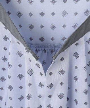 J.PRESS LADIES S 【洗える】ジオメトリックプリント ブラウス サックス系