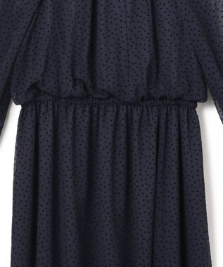 23区 S 【APPLAUDIR】シアードットフロッキー ドレス ネイビー系