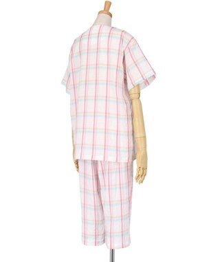 ワコール／睡眠科学 パジャマ 5分袖 半袖 7分丈 綿混(本体) 上下セット 前開き レディース YDT142 睡眠科学／ワコール ピンク