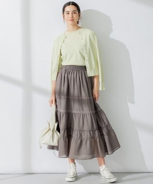 組曲 【8色展開・アンサンブル対応】ブーケカラーカーディガン グリーン系