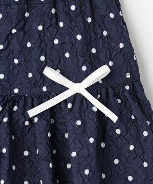 ANY KIDS 【洗濯機可能】バルーン ドットスカート ネイビー