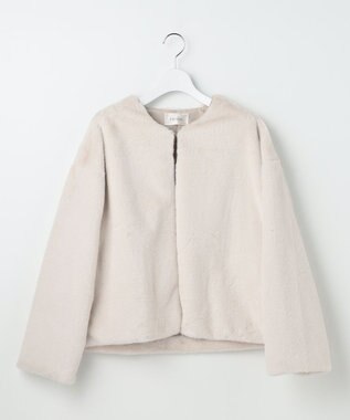 Feroux フェイクファー ジャケット アイボリー系