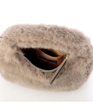 UNBILLION カシュカシュ cachecache / フェイクファー2wayハンドルミニバッグ ベージュ