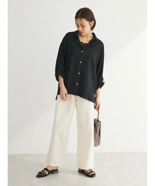 Green Parks ワッシャーシアーシャツ Black