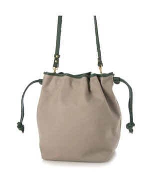 UNBILLION perche パラフィン防水キャンバスドロストショルダーバッグ グレーグリーン