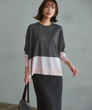 23区 【VERY掲載/洗える】カシミヤブレンド Iライン ニットスカート グレー系