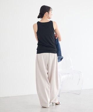 earth music&ecology 【SET】シアーフライスレイヤードタンクトップ Black