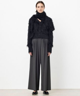 NAVE 【ReNAVE・洗える】メルティーシャギーニット ストール ブラック系