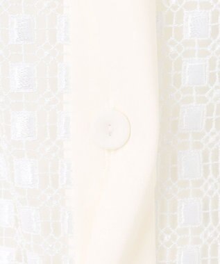 ICB L 【WEB＆一部店舗限定】 SustainableSquareLace フレンチスリーブシャツ オフホワイト