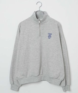 WEGO ハーフジップBIGスウェット 杢グレー