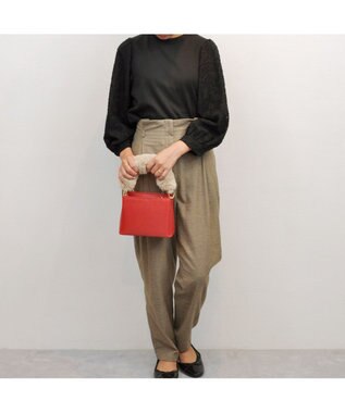 UNBILLION cachecache スパイラルエコファーハンドルスクエアミニショルダー レッド