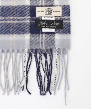 J.PRESS MEN チェックマフラー ライトグレー系9