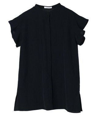 Green Parks 接触冷感　比翼シャツチュニック Dark Navy