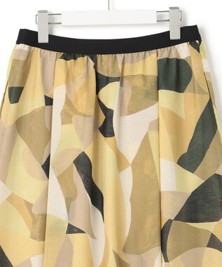 23区 S 【洗える】Pilatプリント ギャザー スカート イエロープリント