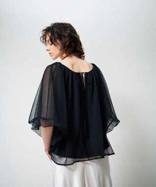 GRACE CONTINENTAL レイヤードチュールトップ ブラック