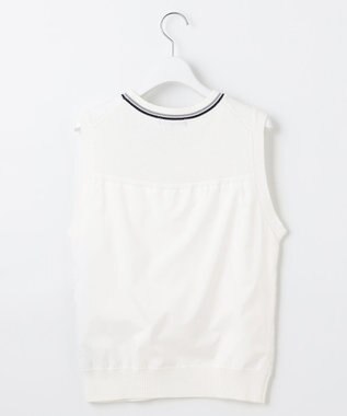 23区GOLF 【WOMEN】【ウォッシャブル】コットンブレンドサイドロゴベスト ホワイト系