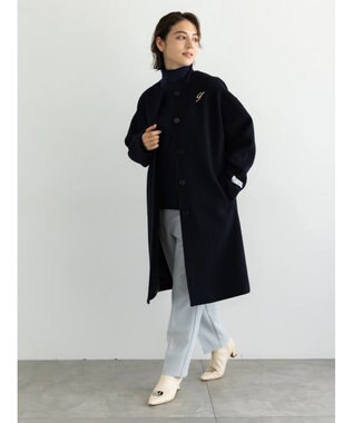 Te chichi ウールメルトンノーカラーロングコート《2025winter catalog item》 ネイビー